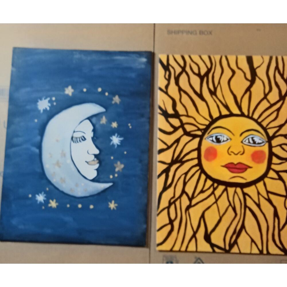 Day and Night Painting Duo-Heaven and Hearts Series- Signed 2026